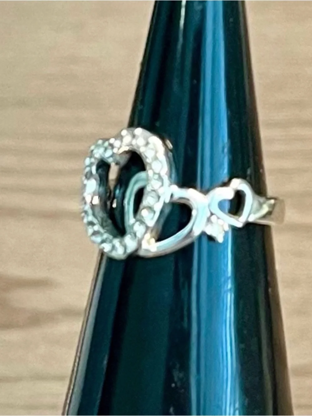 Silver Interlocking Heart Ring - Women Jewelry
